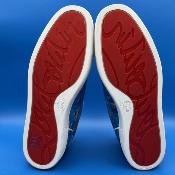 Christian Louboutin Louis Junior Spikes Odissey Print Size 45 NEW - Picture 11 of 12